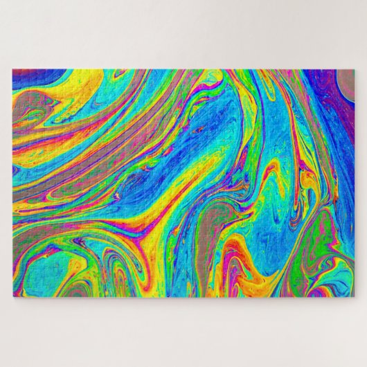 Marble Rainbow Swirls Bright en mooi Legpuzzel (Horizontaal)