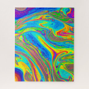 Marble Rainbow Swirls Bright en mooi Legpuzzel