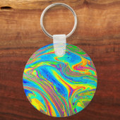Marble Rainbow Swirls Bright en mooi Sleutelhanger (Voorkant)