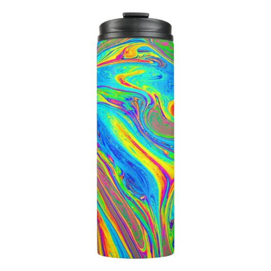 Marble Rainbow Swirls Bright en mooi Thermosbeker (Voorkant)