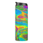 Marble Rainbow Swirls Bright en mooi Thermosbeker (Geroteerd rechts)