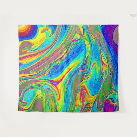 Marble Rainbow Swirls Bright en mooi Wandkleed (Voorkant (horizontaal))