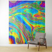 Marble Rainbow Swirls Bright en mooi Wandkleed (In situ)