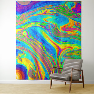 Marble Rainbow Swirls Bright en mooi Wandkleed