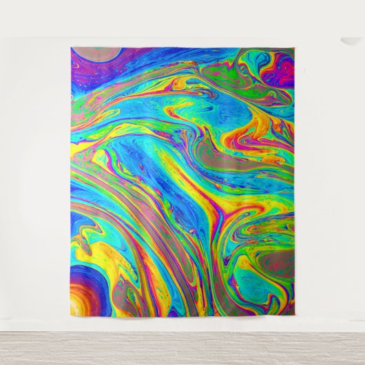 Marble Rainbow Swirls Bright en mooi Wandkleed (Voorkant)