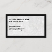 Marble Realtor Logo | Bruin lederen textiel Visitekaartje (Achterkant)