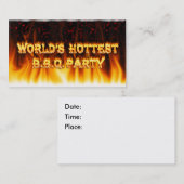 Marble Red World's Hottest BBQ Party Afsprakenkaartje (Voorkant / Achterkant)