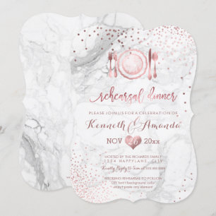Marble Rehearings Dinner/Marble+Faux Roos Gold Kaart
