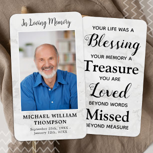 Marble Remembrance Poem Foto Memorial Prayer Kaart