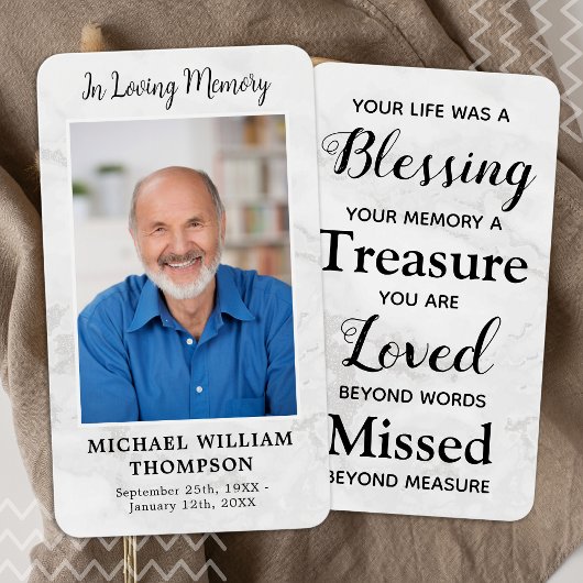 Marble Remembrance Poem Foto Memorial Prayer Kaart