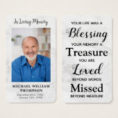 Marble Remembrance Poem Foto Memorial Prayer Kaart (Voorkant /achterkant)