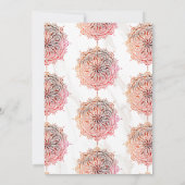 Marble Rode Mandala Mehndi Henna Feest Kaart (Achterkant)