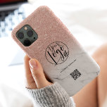Marble roos gold business corporate logo qr code Case-Mate iPhone 14 pro max hoesje<br><div class="desc">Moderne zwarte en faux roos goudglitter ombre op professionele,  elegante witte marmer roze zakelijke logo qr code. Een eenvoudige en efficiënte manier om reclame te maken voor je bedrijf.</div>