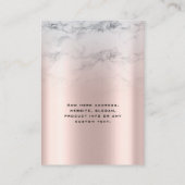 Marble Roos Gold Earning Ketting Display Card Visitekaartje (Achterkant)