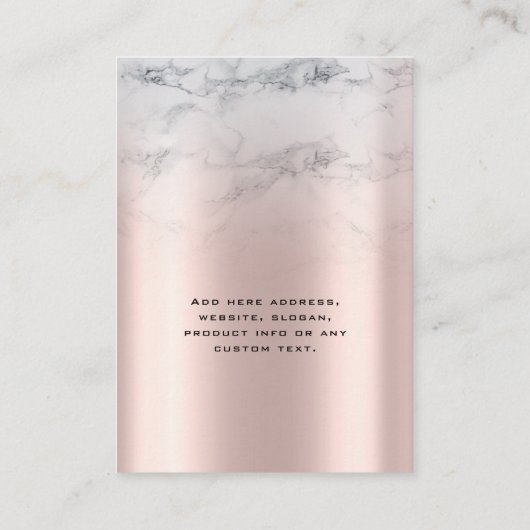 Marble Roos Gold Earning Ketting Display Card Visitekaartje (Achterkant)