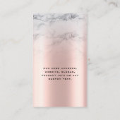Marble Roos Gold Faux Foil Earling-weergavekaart Visitekaartje (Achterkant)