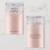 Marble Roos Gold Faux Foil Earling-weergavekaart Visitekaartje (Voorkant / Achterkant)