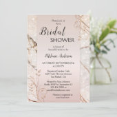 Marble Roos Gold Floral Bridal Shower Kaart (Staand voorkant)