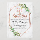 Marble Roos Gold Foliage 21st Birthday-uitnodiging Kaart<br><div class="desc">Marble Roos Gold Foliage 21st Birthday-uitnodiging

Foliage,  faux roos gouden lijnkunst en marmer 21e verjaardagsuitnodiging.  Dit eenvoudige en elegante ontwerp is voorzien van een post voor borstelkalligrafie in bladaluminium met faux roos die niet kan worden gewijzigd en een of andere groene bladzijden.   De achtergrond is een wit marmer afbeelding.</div>