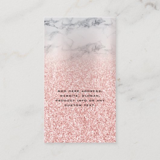 Marble Roos Gold Glitter Earling-beeldscherm Visitekaartje (Achterkant)