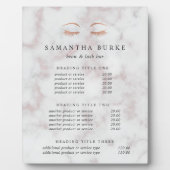 Marble Roos Gold Lash & Brow Pricing/Services Fotoplaat (Voorkant)