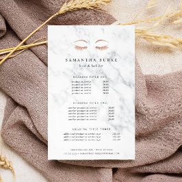 Marble Roos Gold Lashes & Brows Pricing & Services Flyer