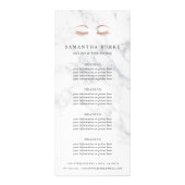 Marble Roos Gold Lashes & Brows Pricing & Services Reclamekaart (Voorkant)