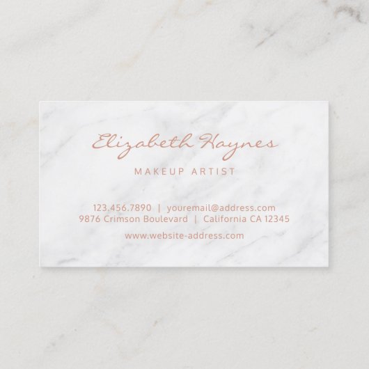 Marble Roos Gold Lips Lipstick Makeup Artiest Visitekaartje (Achterkant)