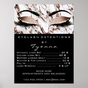 Marble Roos Gold Makeup Artist Eyes Lashes Price Poster
