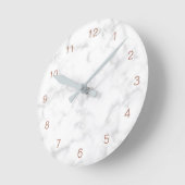 Marble Roos Gold Modern Elegant Ronde Klok (Hoek)