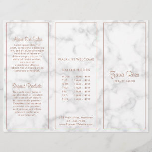 Marble Roos Gold Modern Elegant Trifold Brochure