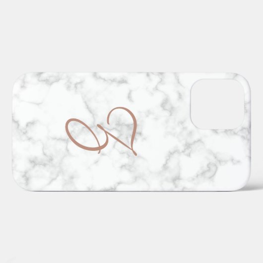 Marble Roos Gold Monogram Modern Elegant Case-Mate iPhone Case (Achterkant (horizontaal))