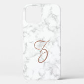 Marble Roos Gold Monogram Modern Elegant Case-Mate iPhone Case (Achterkant)