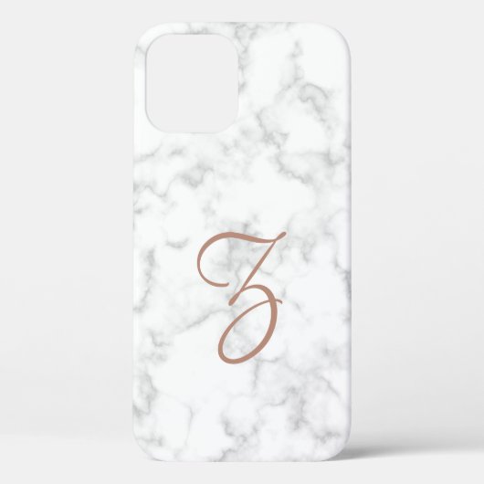 Marble Roos Gold Monogram Modern Elegant Case-Mate iPhone Case (Achterkant)