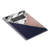 Marble Roos Gold Navy Blue driehoek Geometric Notitieboek (Rechterzijde)