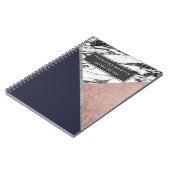 Marble Roos Gold Navy Blue driehoek Geometric Notitieboek (Linkerzijde)