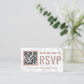 Marble Roos Gold QR Code RSVP Weduwwebsite Informatiekaartje (Staand voorkant)