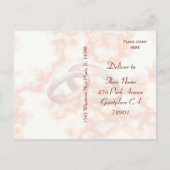 Marble Roos Gold Rings Elegant Save the Date Aankondigingskaart (Achterkant)
