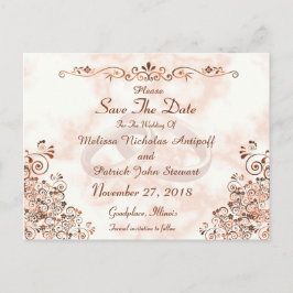 Marble Roos Gold Rings Elegant Save the Date Aankondigingskaart