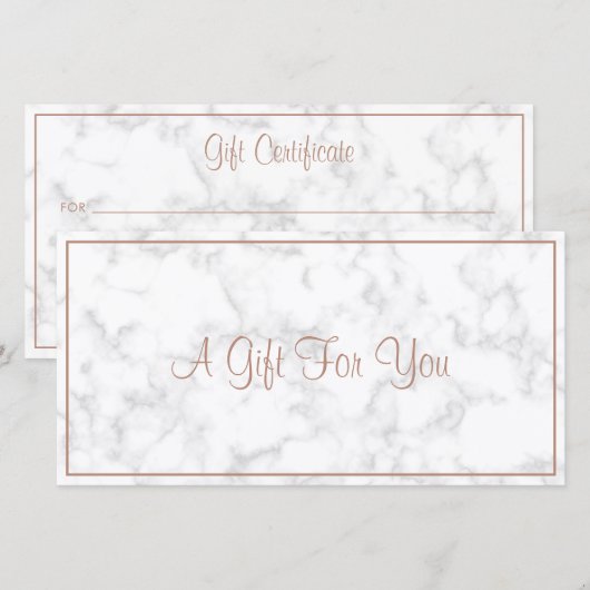 Marble Roos Gold Salon Modern Cadeaubon (Voorkant / Achterkant)