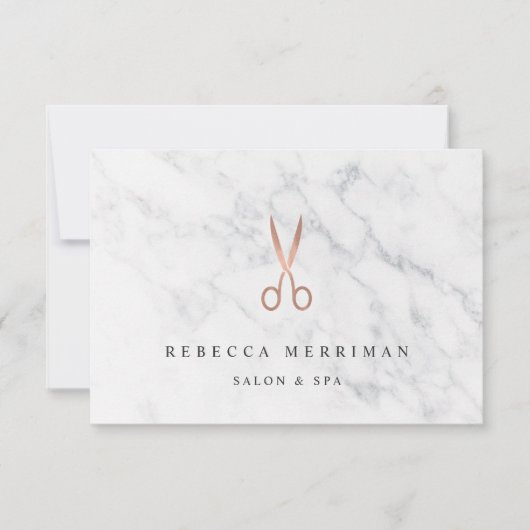 Marble Roos Gold Scissors | Salon Gift Certificate (Voorkant)