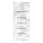 Marble Roos Gold Scissors Salon Pricing & Services Reclamekaart (Voorkant)