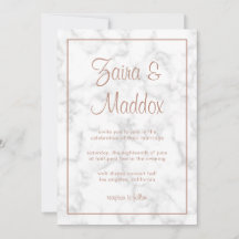 Marble Roos Gold Script Modern Elegant Wedding