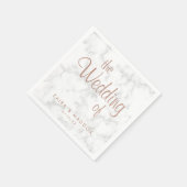 Marble Roos Gold Script Modern Weddenschap Servet (Hoek)