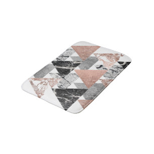 Marble Roos Gold Silver en Floral Geo Triangles Badmat