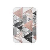 Marble Roos Gold Silver en Floral Geo Triangles Badmat (Voorkant Verticaal)