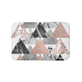 Marble Roos Gold Silver en Floral Geo Triangles Badmat (Voorkant)