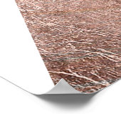 Marble Roos Gold Silver en Floral Geo Triangles Poster (Hoek)