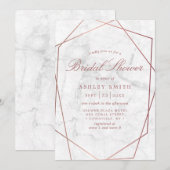 Marble Roos Gold Simple Geometric Vrijgezellenfees Kaart (Voorkant / Achterkant)