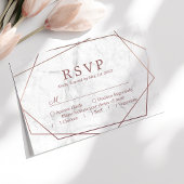 Marble Roos Gold Simple Geometric Weddenschap RSVP Kaartje